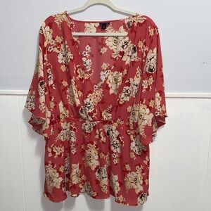 Torrid Red Floral Blouse 2